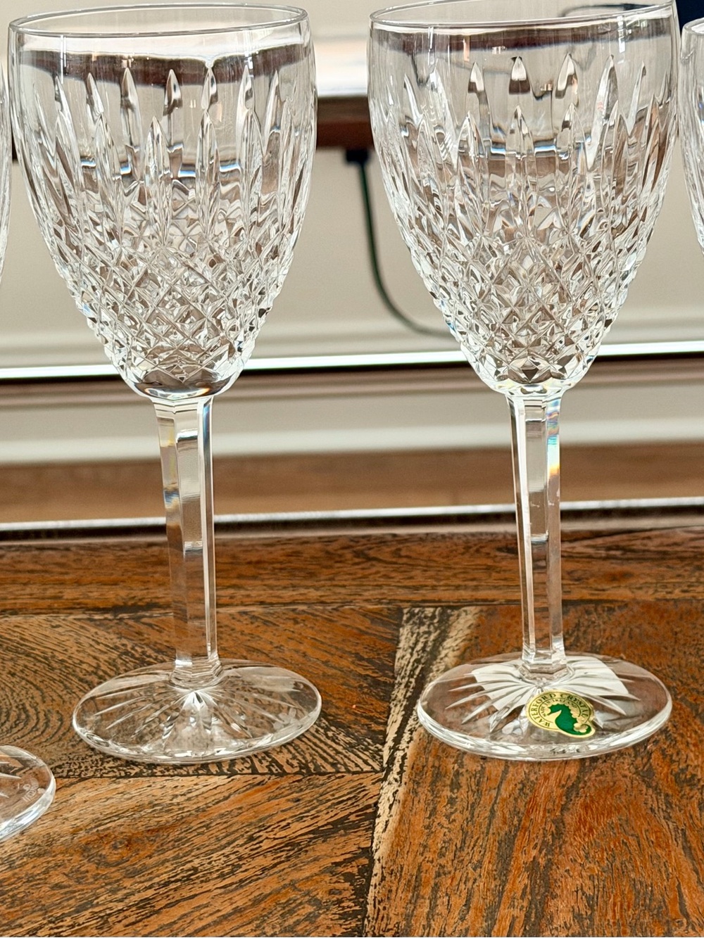 Waterford Castlemaine Cut Claret Wine Glasses - Set of 4 - 7 1/8 Mint Stickers